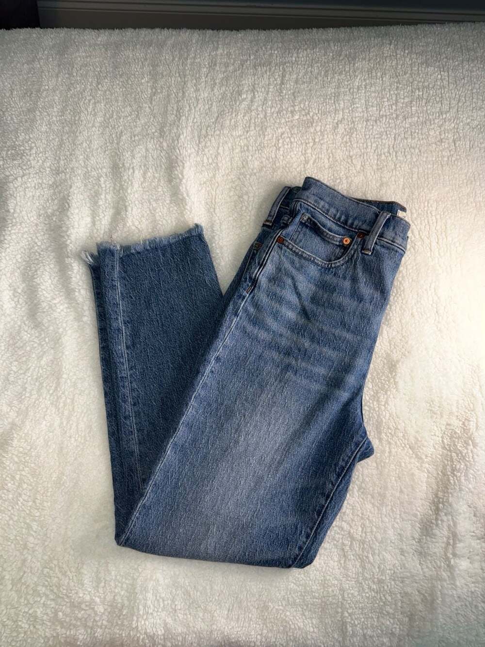 15-Madewell The Perfect Vintage Jean High-Rise Straight Leg Medium Wash size 28